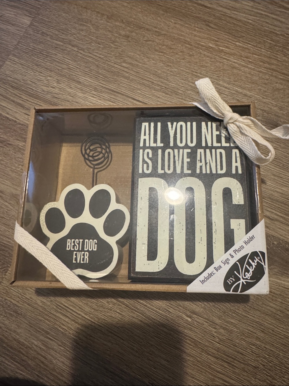 'All You Need Is Love And A Dog' Black & White Dog Photo Holder Gift Set